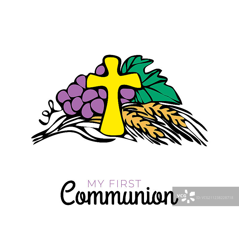 首次圣餐邀请函图案图片素材