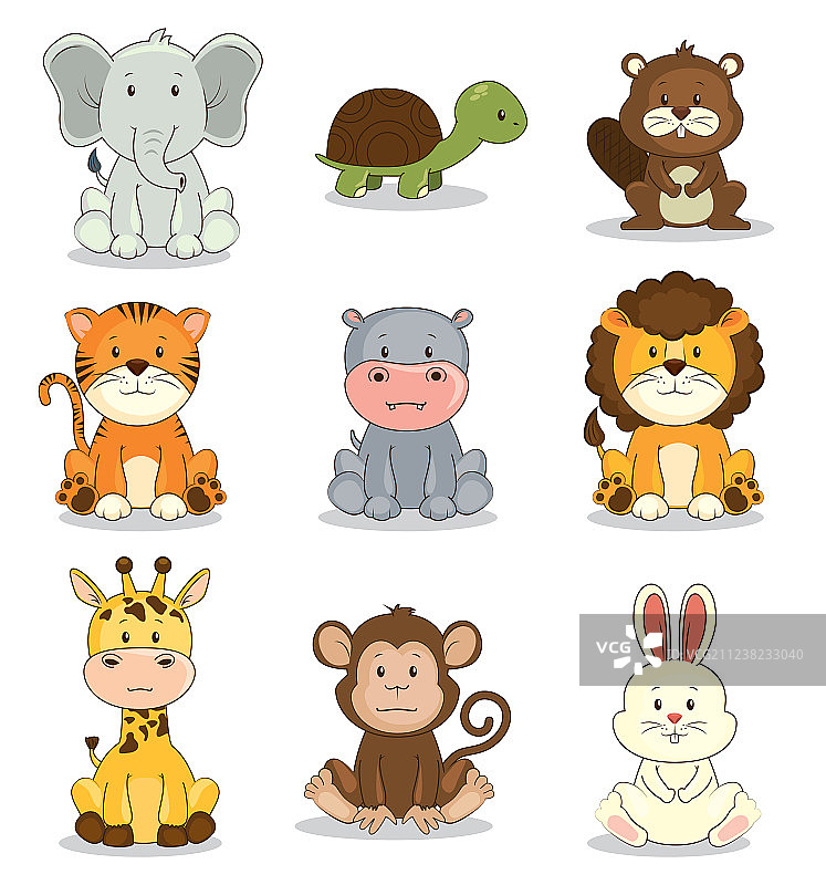 可爱动物图标合集图片素材