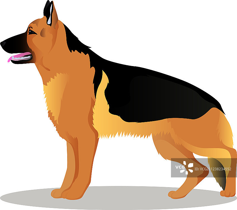 德国牧羊犬卡通狗图片素材