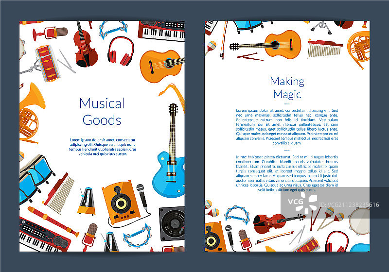 卡通乐器卡片图片素材