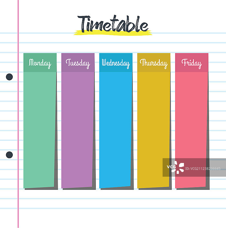 带有便利贴的课程表图片素材