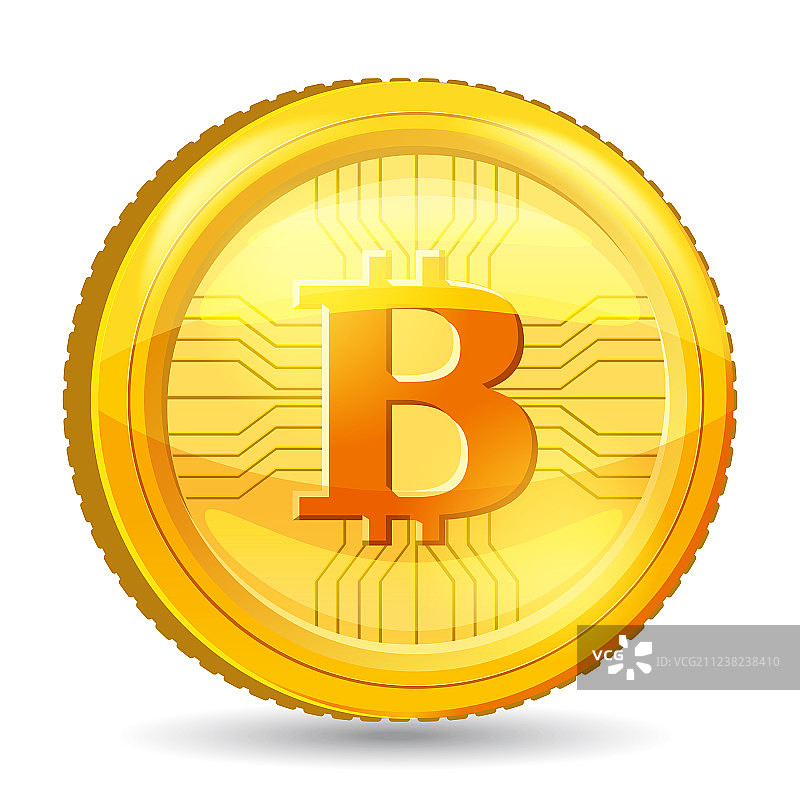 金色比特币加密货币图片素材