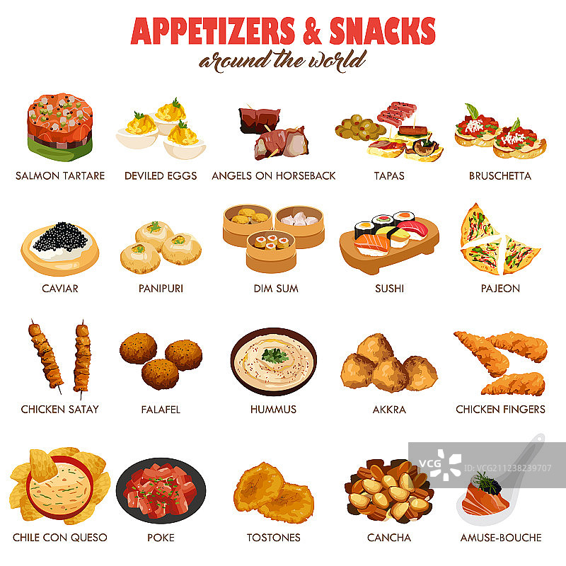 开胃菜和小吃图标图片素材