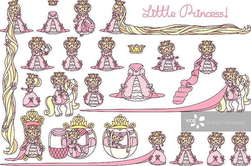 扁平小公主套装图片素材