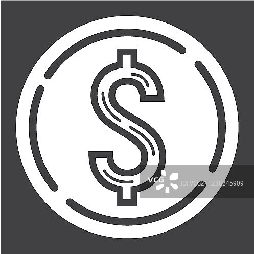硬币美元符号图标（商业和金融）图片素材