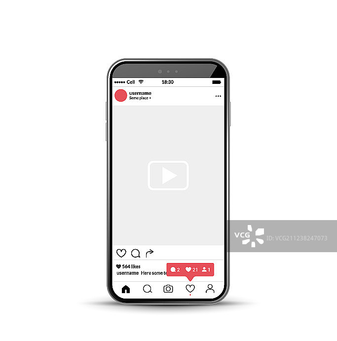 社交网络照片框手机模板图片素材