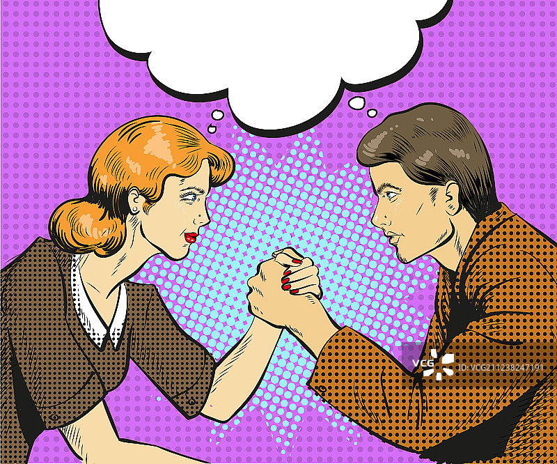 波普艺术风格的商业竞争概念图片素材