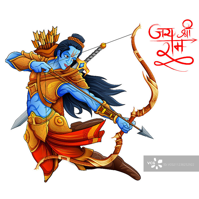 罗摩勋爵在十胜节 Navratri 节中带着箭图片素材