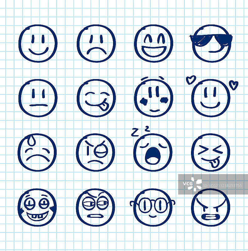 手绘纸张笑脸图片素材