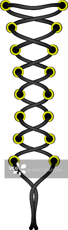 黑色设计和黄色孔眼鞋带图片素材