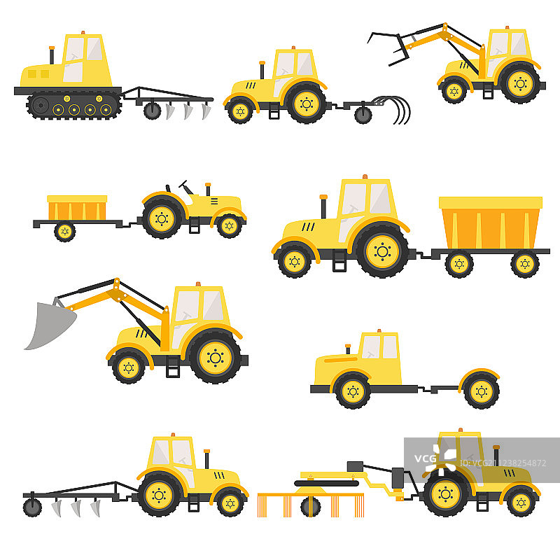 农业收割车辆，含拖拉机图片素材