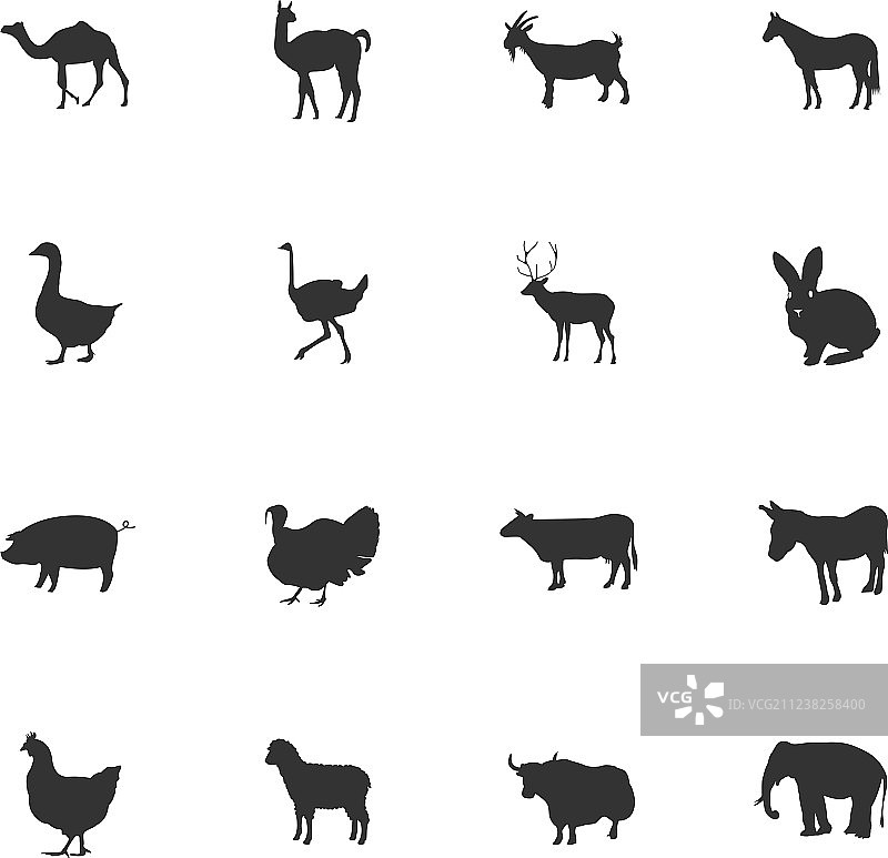 农场动物图标合集图片素材