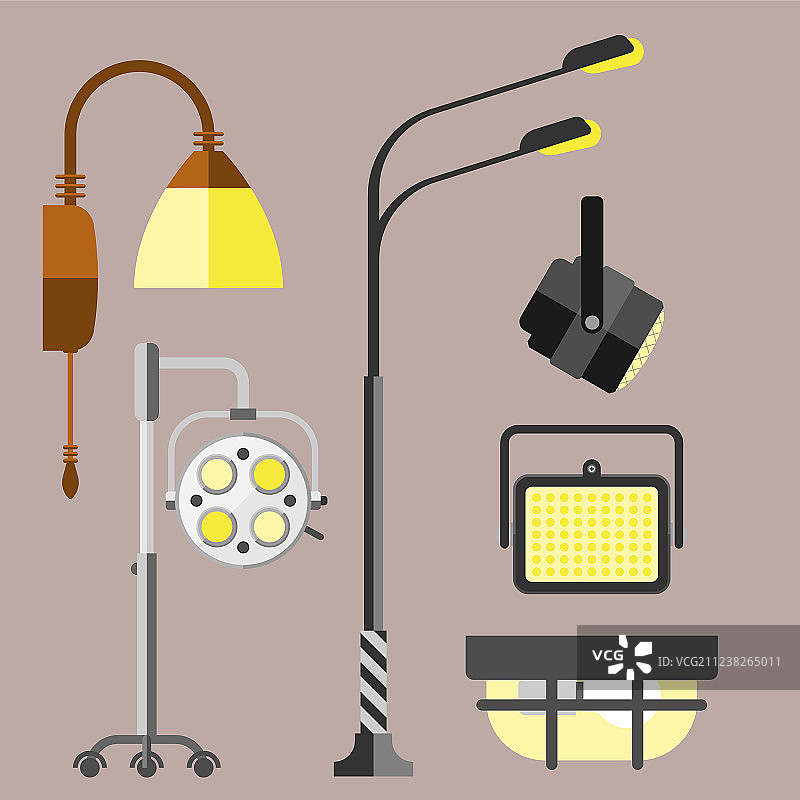 扁平风格城市路灯图片素材