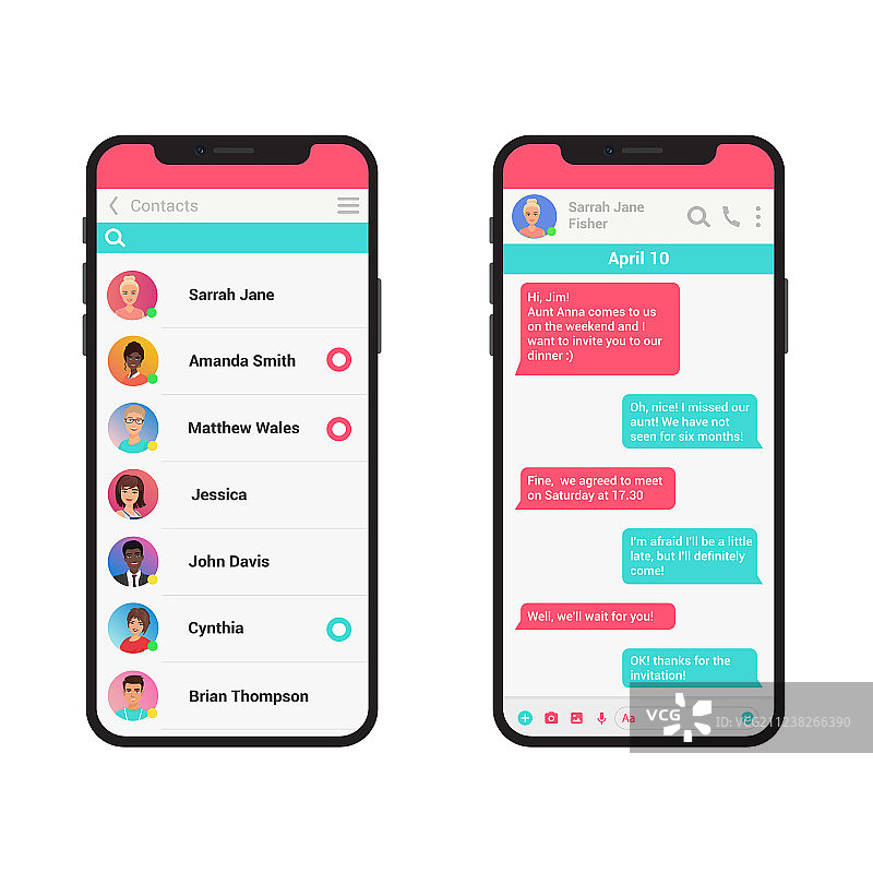 聊天和消息概念图片素材