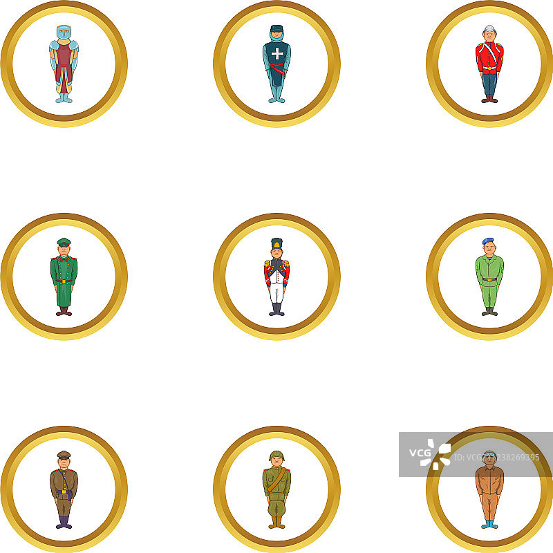 卡通风格的军人图标图片素材