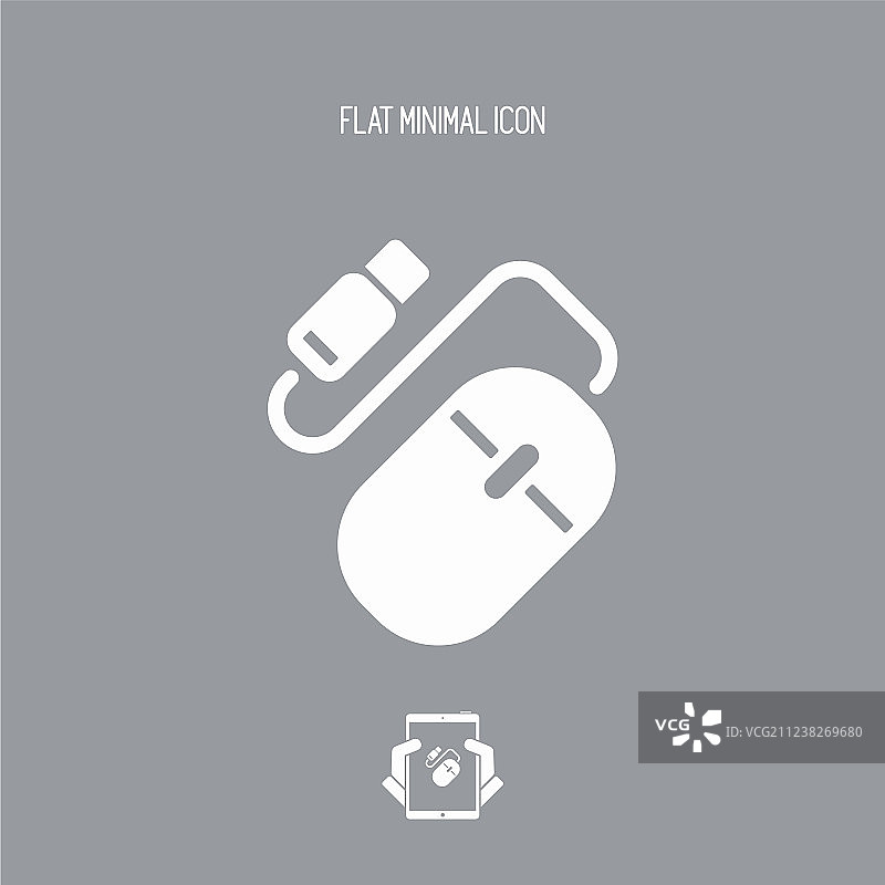 USB鼠标扁平简约图标图片素材