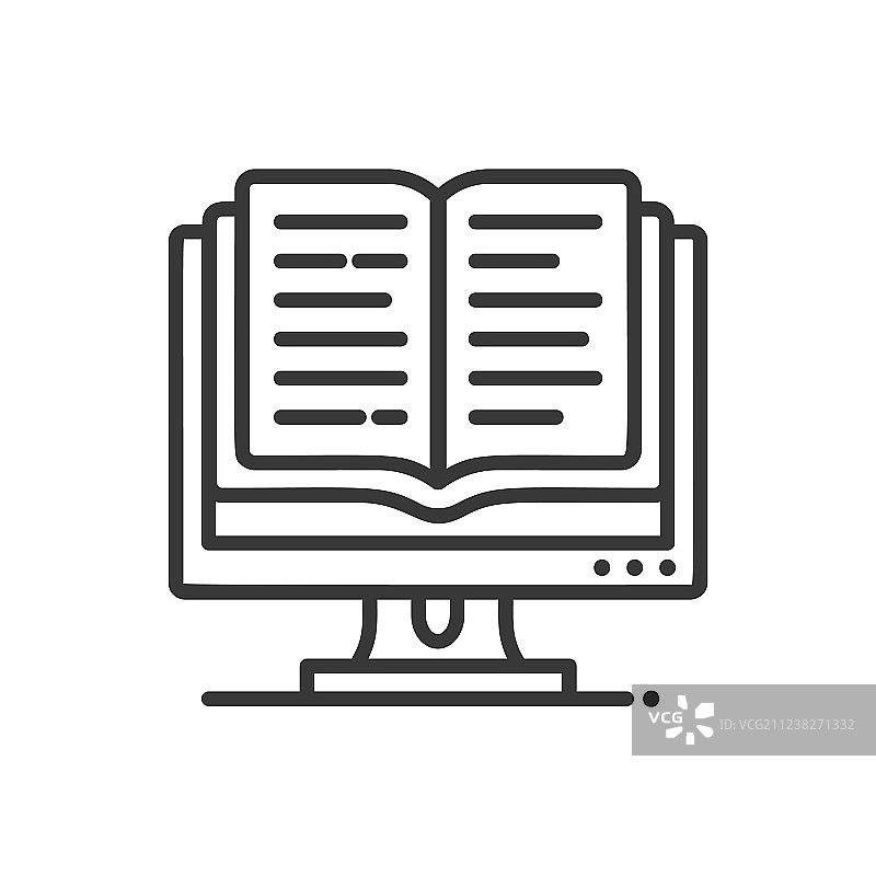 在线教育现代单线图标图片素材