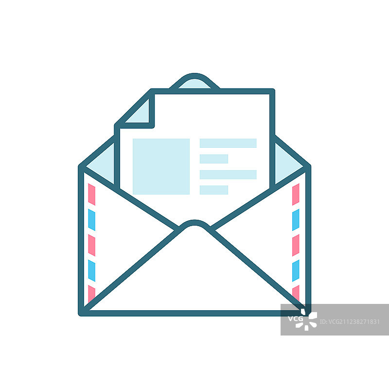 打开的邮件扁平图标图片素材