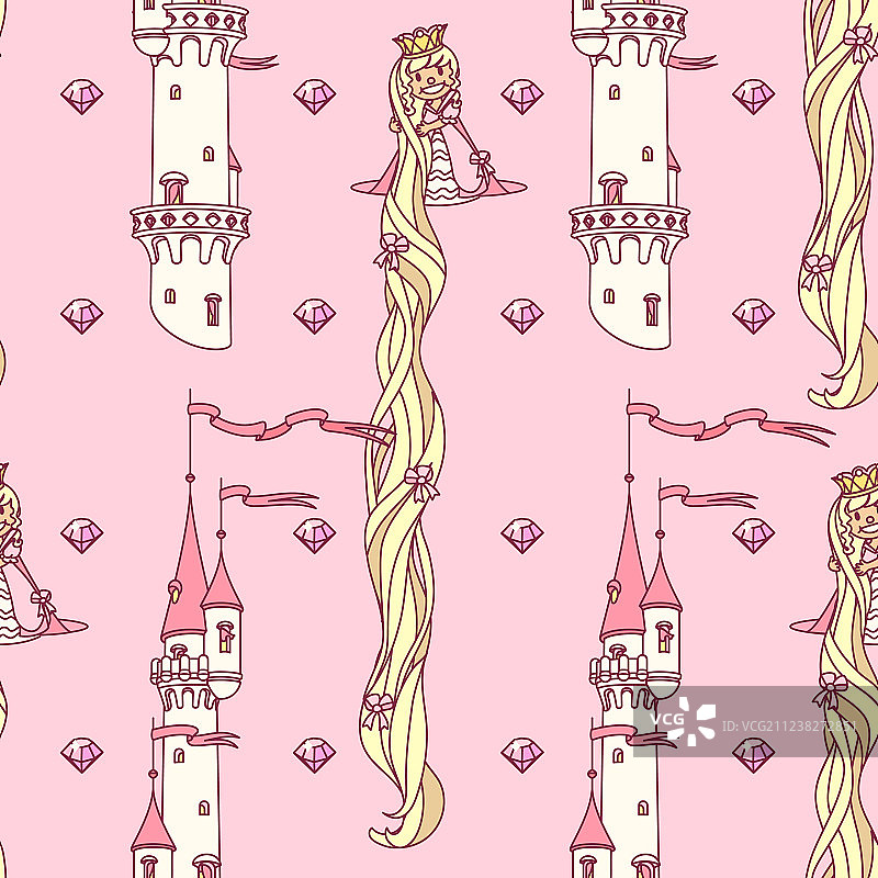 少女风无缝图案图片素材