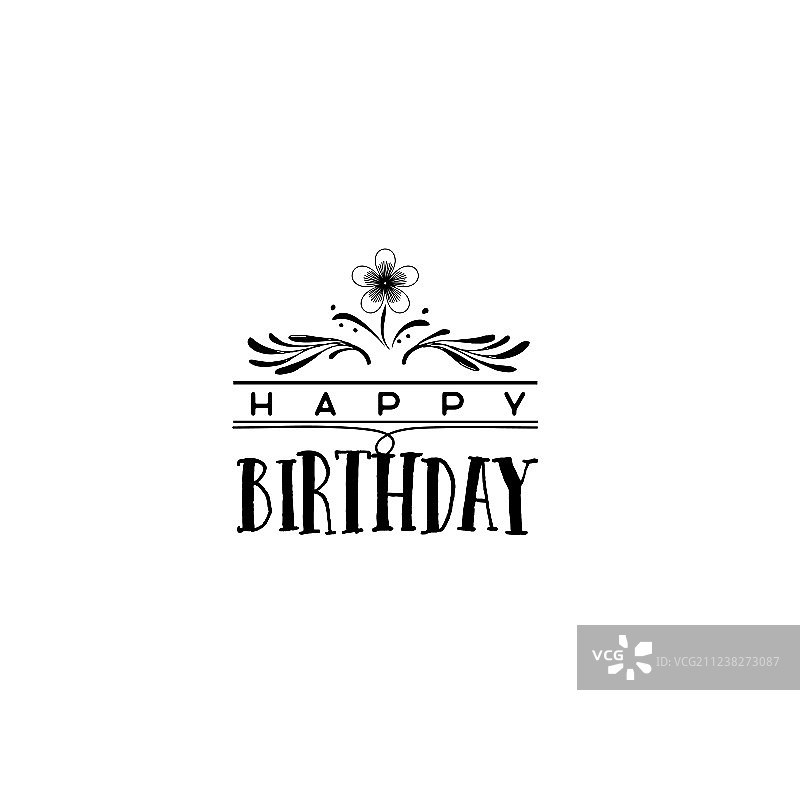 作为设计一部分的生日快乐徽章图片素材