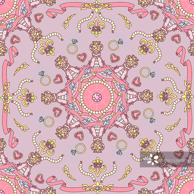 少女风无缝图案图片素材