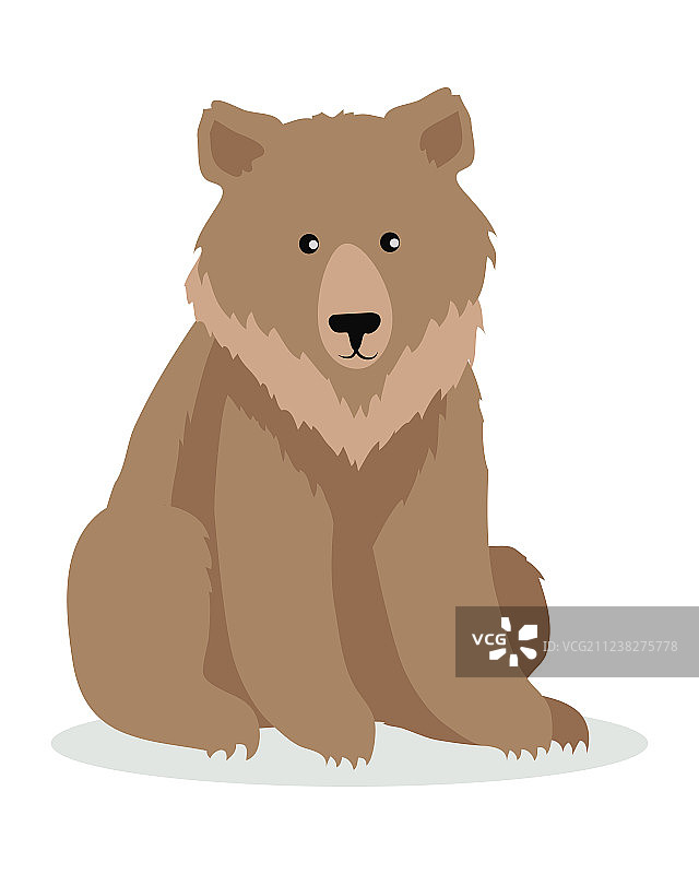 扁平设计中的棕熊卡通图片素材