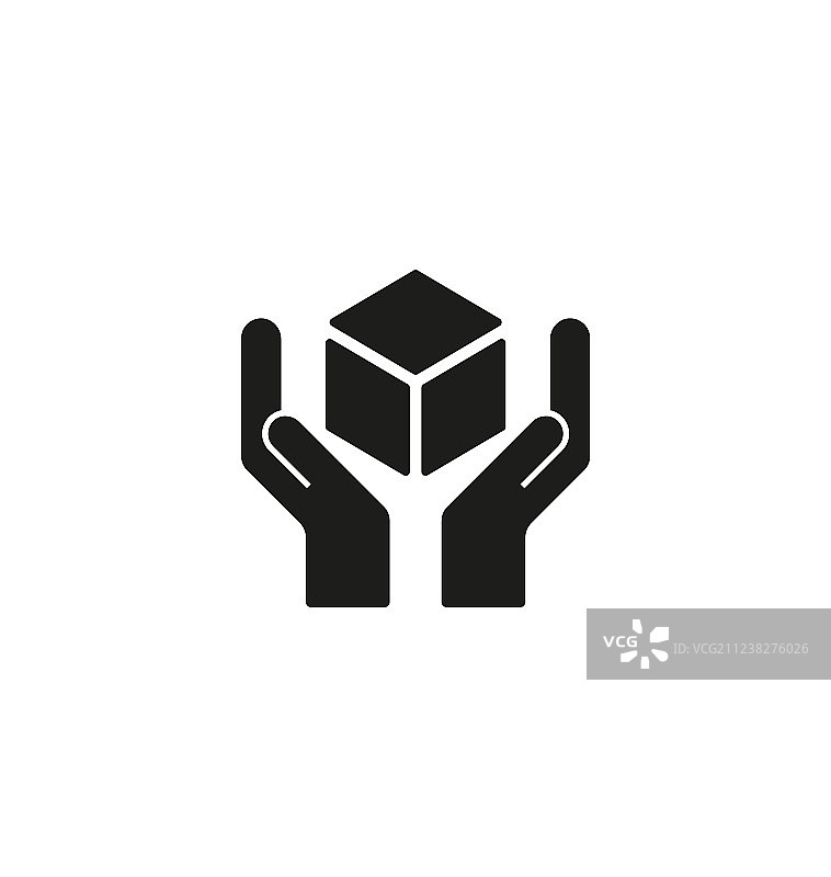 白色背景上的小心轻放标志图片素材