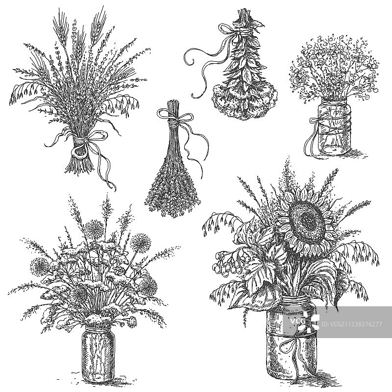 乡村花束套装图片素材