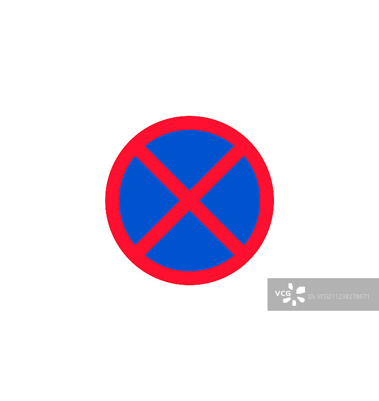 禁止停车路标，已隔离图片素材