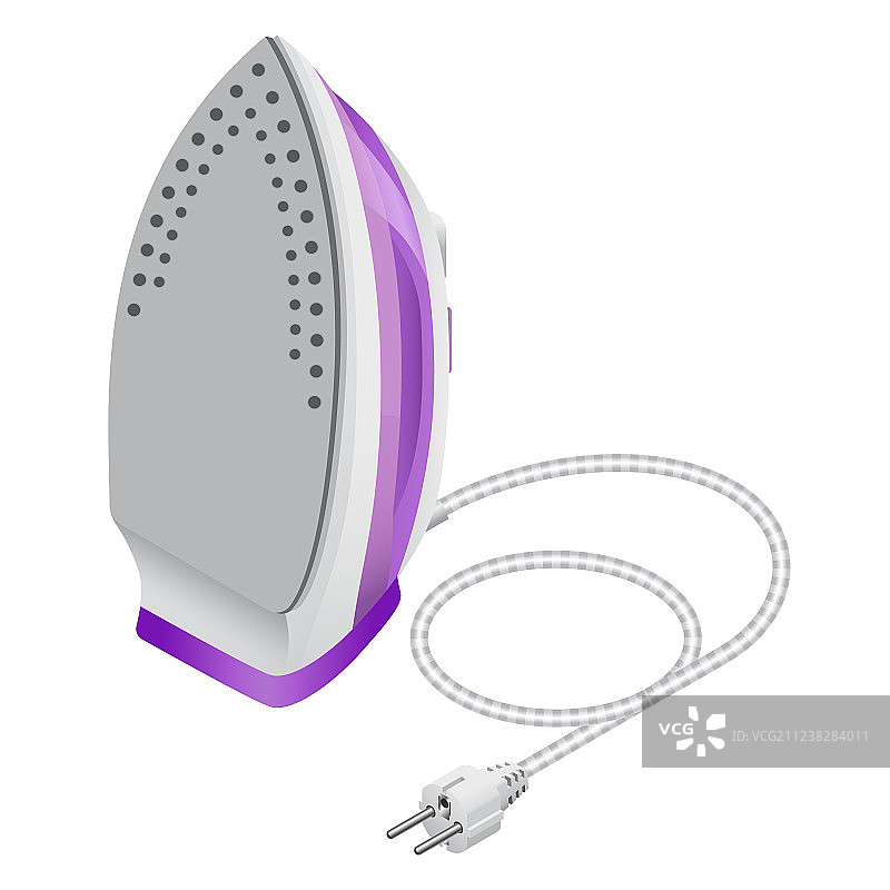 2.5D蒸汽熨斗，白色背景图片素材