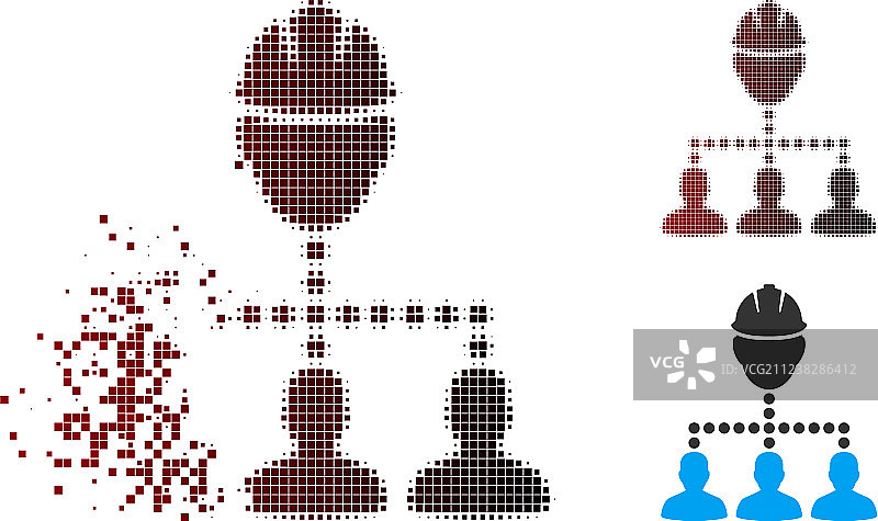 像素溶解半色调工程师员工关系图片素材