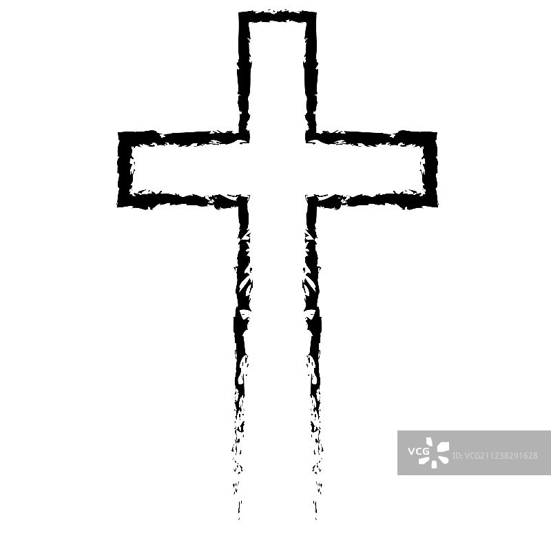 抽象黑色手绘基督教十字架图片素材