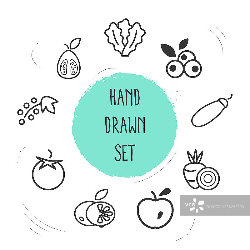 带番茄的水果图标线条样式符号图片素材