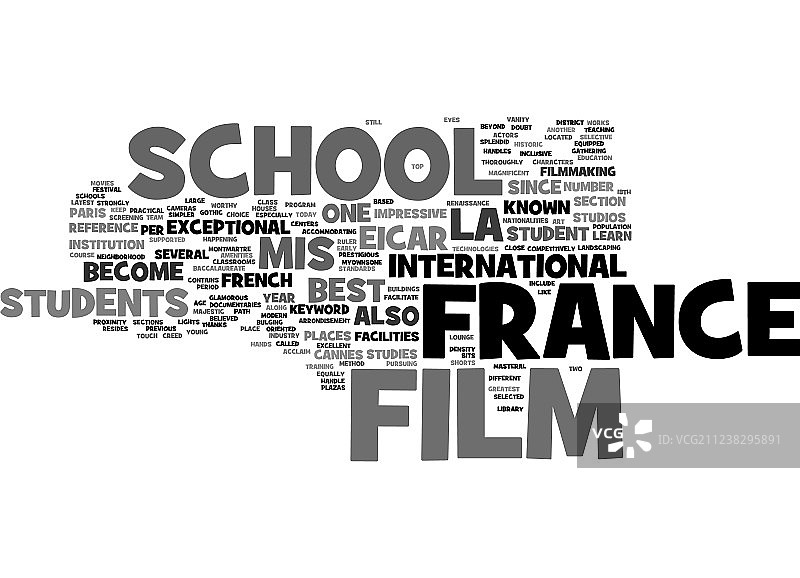 法国电影学校文字背景词云图片素材
