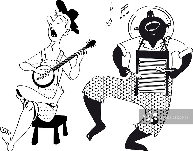 黑白山区居民图片素材