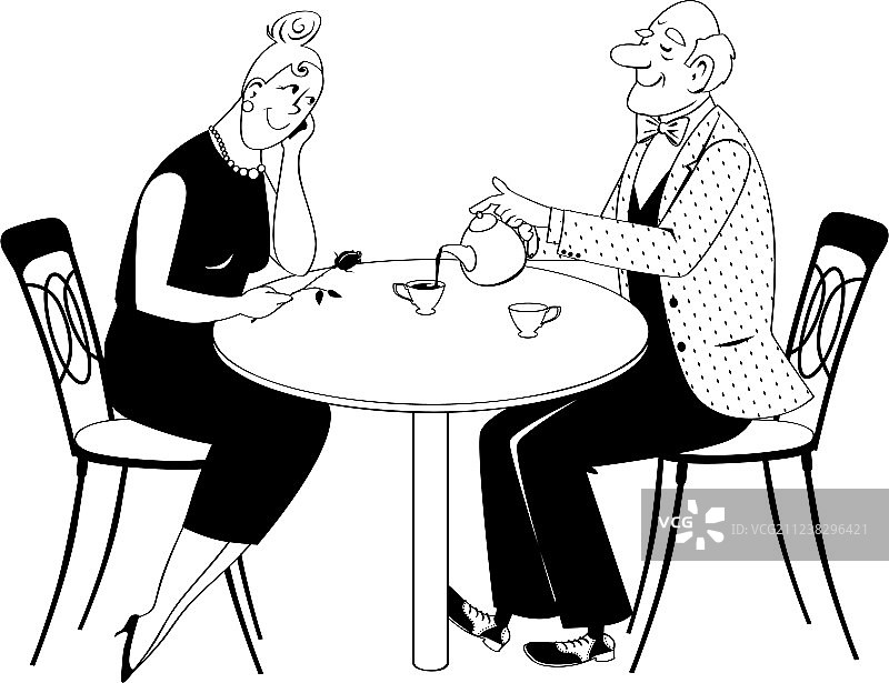 黑白茶歇时间图片素材