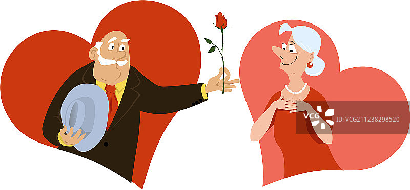 年长的单身人士的爱心图片素材