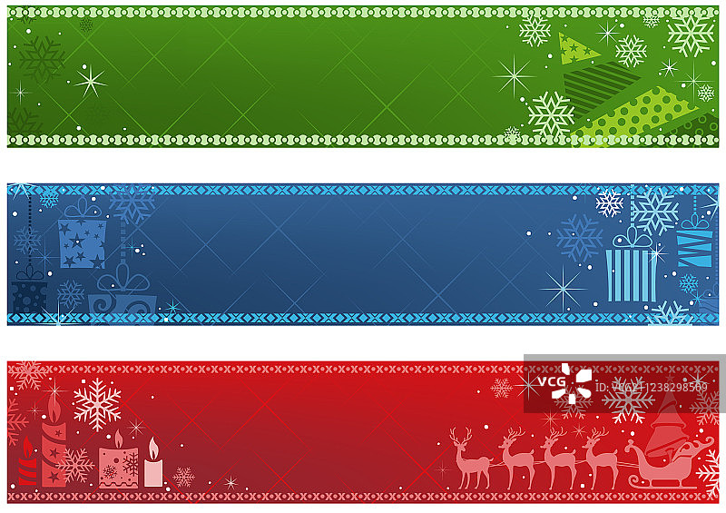 三款圣诞节banner合集图片素材