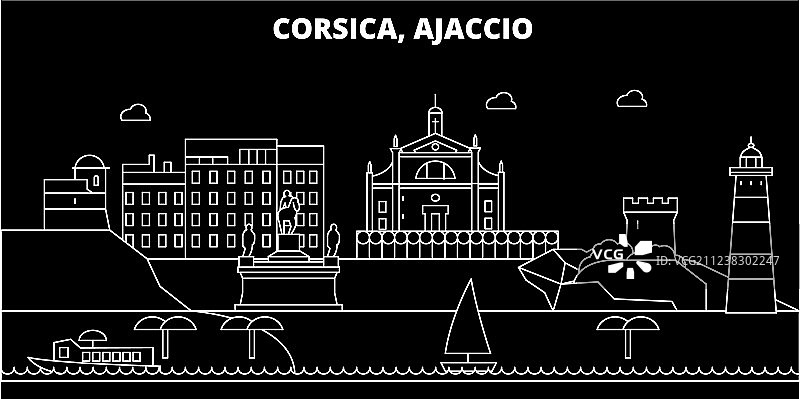 阿雅克肖轮廓天际线法国-阿雅克肖图片素材