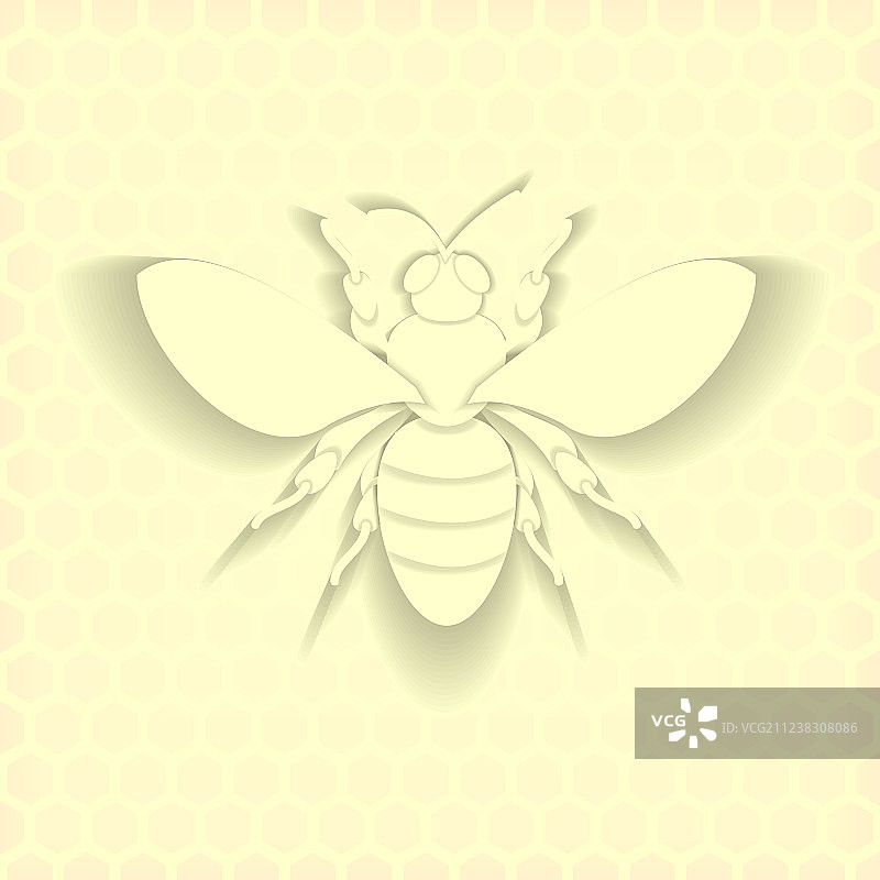 剪纸风格的蜜蜂蜂蜜图案图片素材
