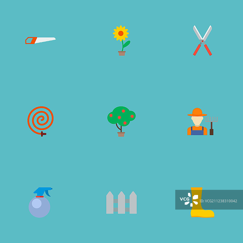 农业扁平风格图标图片素材