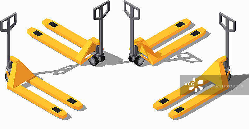 托盘车存储设备2.5D图标集图片素材
