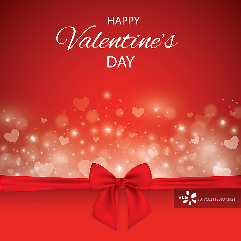 逼真红色蝴蝶结和丝带图片素材