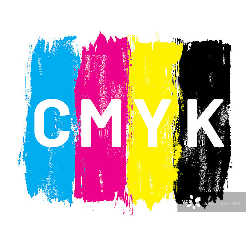 CMYK彩色笔触图片素材