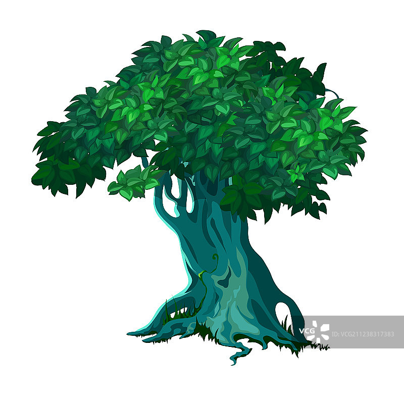 孤立在白色背景上的孤寂老落叶树图片素材