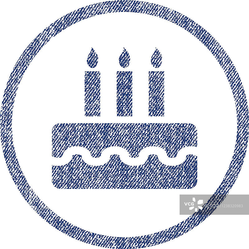 圆角织物质感生日蛋糕图标图片素材