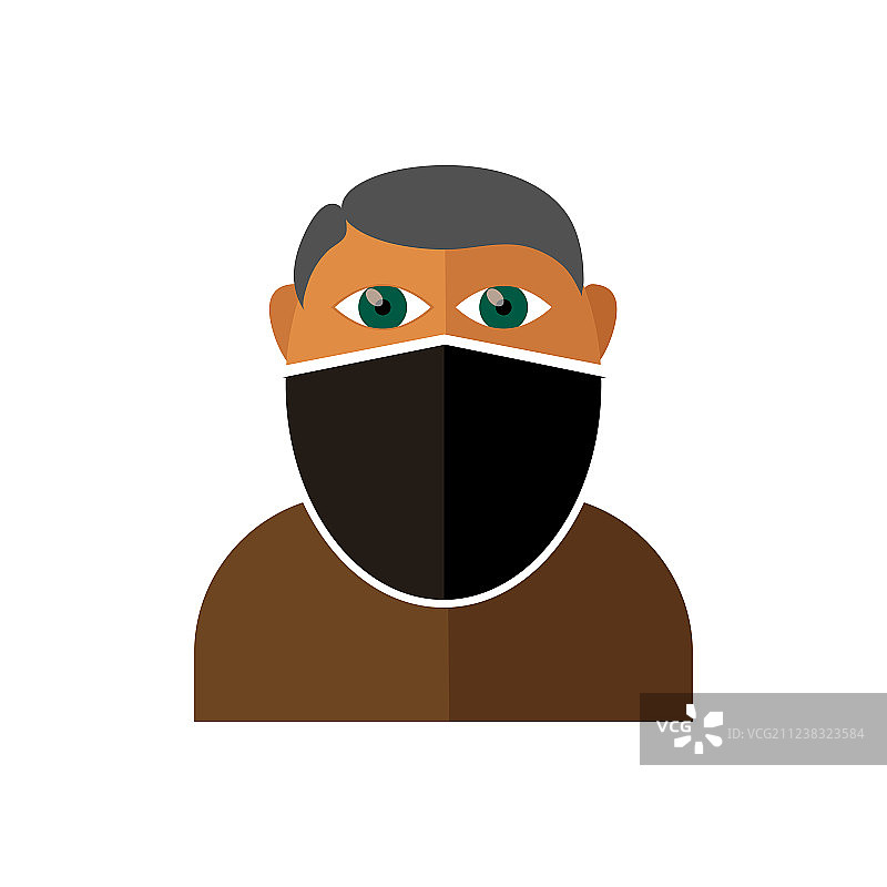 孤立的黑帮图标扁平设计图片素材