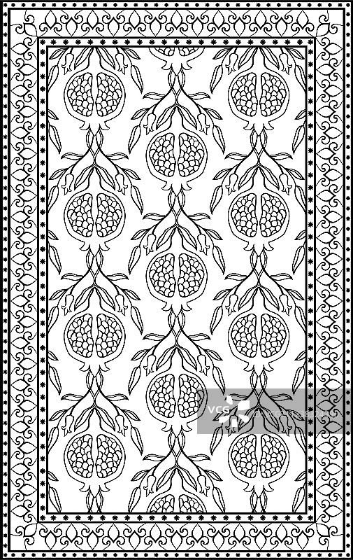 石榴图案地毯图片素材