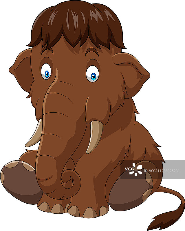 卡通小猛犸象坐姿图片素材