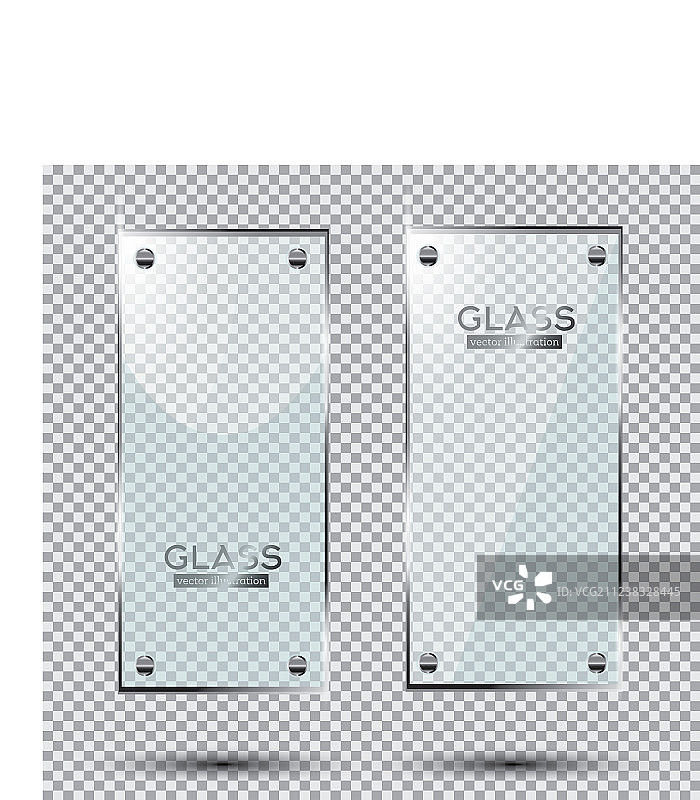 带有钢铆钉的两块玻璃板图片素材